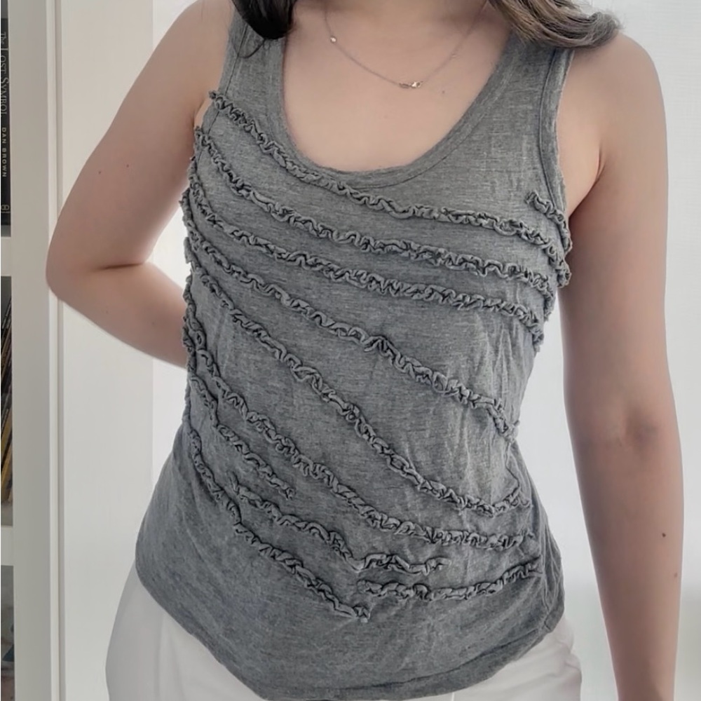 Jacob Gray Ruffled Vintage Viscose Top